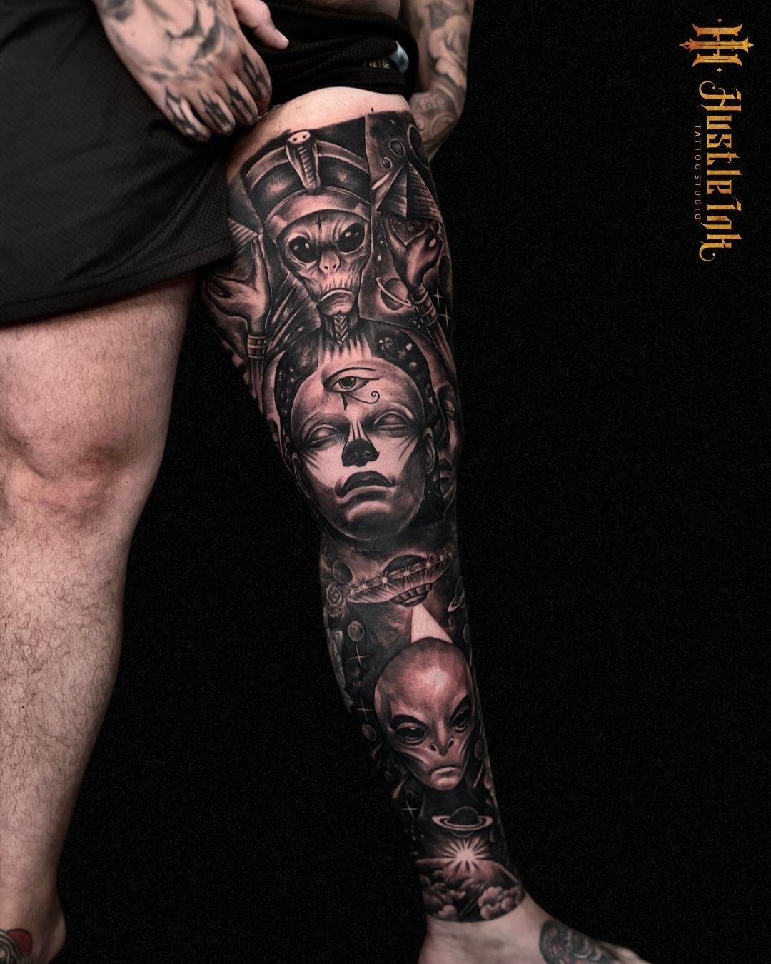 Tattoo artwork at Hustle Ink Bali