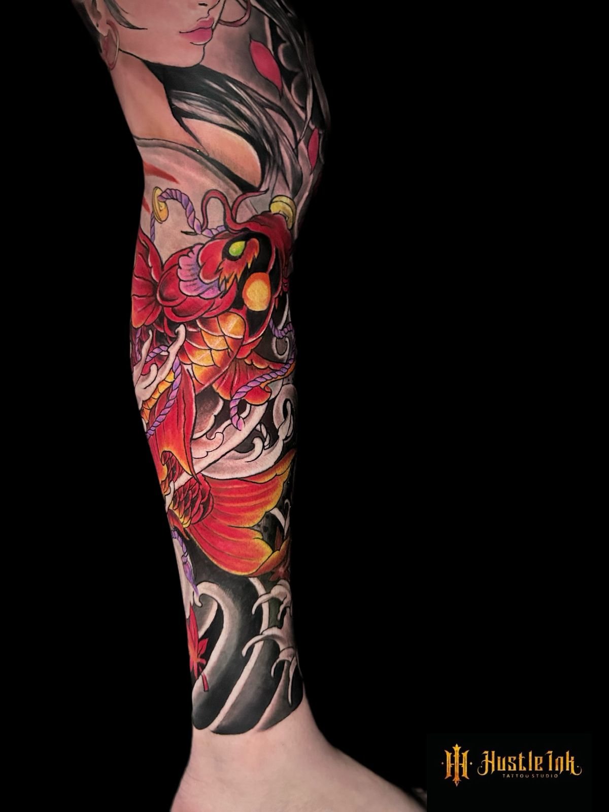 Vibrant color tattoo Bali by Hustle Ink Legian