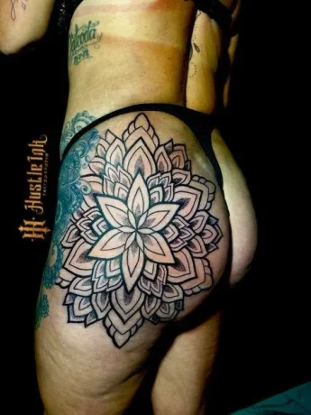 Black and grey tattoo in progress Hustle Ink Legian Bali